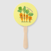 Cute singing carrot cartoon illustratie handwaaier (Achterkant)