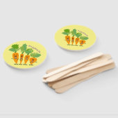 Cute singing carrot cartoon illustratie handwaaier (Niet-gemonteerd)