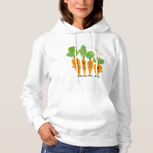 Cute singing carrot cartoon illustratie hoodie (Voorkant)