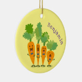 Cute singing carrot cartoon illustratie keramisch ornament (Rechts)