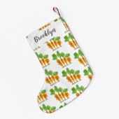 Cute singing carrot cartoon illustratie kleine kerstsok (Achterkant (Hangend))