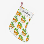 Cute singing carrot cartoon illustratie kleine kerstsok (Voorkant (Hangend))