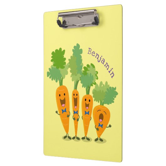Cute singing carrot cartoon illustratie klembord (Links)