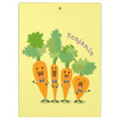 Cute singing carrot cartoon illustratie klembord (Achterkant)