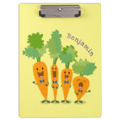 Cute singing carrot cartoon illustratie klembord (Voorkant)