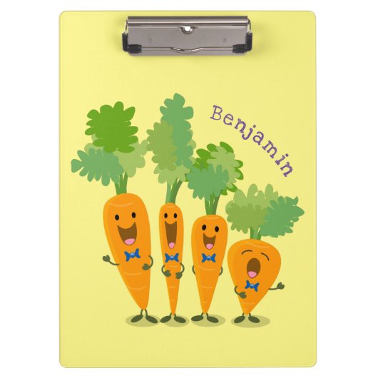 Cute singing carrot cartoon illustratie klembord (Voorkant)