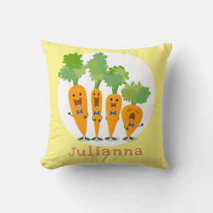 Cute singing carrot cartoon illustratie kussen