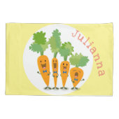 Cute singing carrot cartoon illustratie kussensloop (Achterkant)