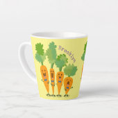 Cute singing carrot cartoon illustratie latte mok (Linkerhoek)