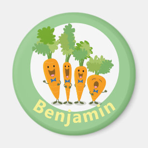 Cute singing carrot cartoon illustratie magneet