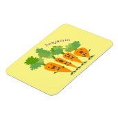 Cute singing carrot cartoon illustratie magneet (Linkerzijde)