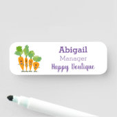 Cute singing carrot cartoon illustratie naamplaatje (In situ)