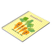 Cute singing carrot cartoon illustratie notitieboek (Linkerzijde)