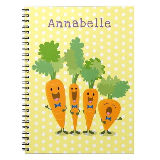 Cute singing carrot cartoon illustratie notitieboek (Voorkant)