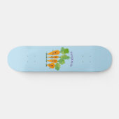 Cute singing carrot cartoon illustratie persoonlijk skateboard (Horizontaal)