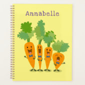 Cute singing carrot cartoon illustratie planner (Voorkant)