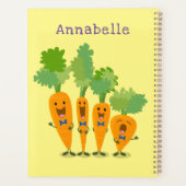 Cute singing carrot cartoon illustratie planner (Achterkant)