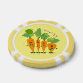 Cute singing carrot cartoon illustratie poker chips (Enkel)