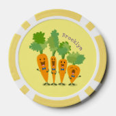 Cute singing carrot cartoon illustratie poker chips (Achterkant)