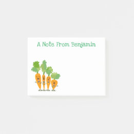Cute singing carrot cartoon illustratie post-it® notes