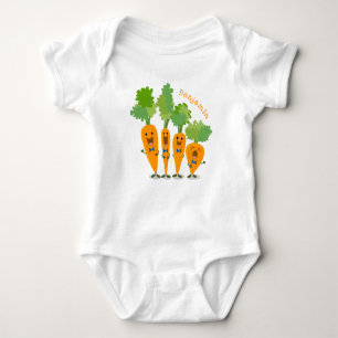 Cute singing carrot cartoon illustratie romper