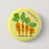 Cute singing carrot cartoon illustratie ronde button 5,7 cm (Voorkant)