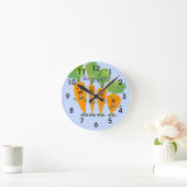 Cute singing carrot cartoon illustratie ronde klok (Huis)