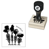 Cute singing carrot cartoon illustratie rubberstempel (Gestempeld)