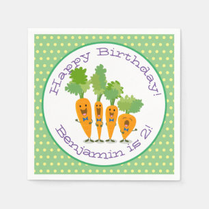 Cute singing carrot cartoon illustratie servet