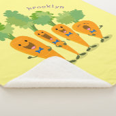 Cute singing carrot cartoon illustratie sherpa deken (3/4)