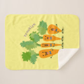 Cute singing carrot cartoon illustratie sherpa deken (Voorkant (horizontaal))