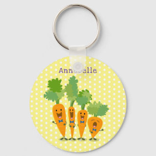 Cute singing carrot cartoon illustratie sleutelhanger