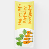 Cute singing carrot cartoon illustratie spandoek (Verticaal)