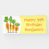 Cute singing carrot cartoon illustratie spandoek (Horizontaal)