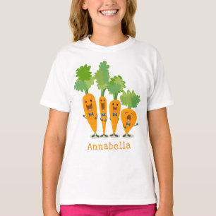 Cute singing carrot cartoon illustratie t-shirt