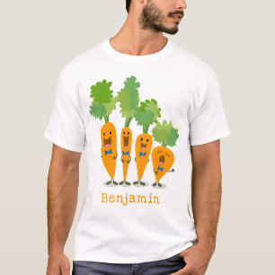 Cute singing carrot cartoon illustratie t-shirt