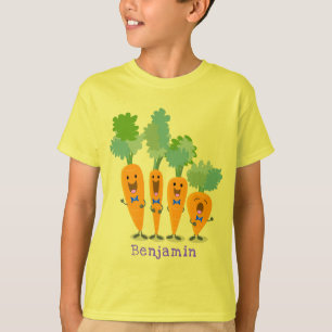 Cute singing carrot cartoon illustratie t-shirt