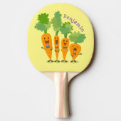 Cute singing carrot cartoon illustratie tafeltennisbatje (Achterkant)