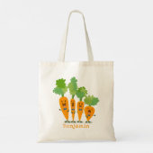 Cute singing carrot cartoon illustratie tote bag (Achterkant)