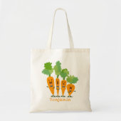 Cute singing carrot cartoon illustratie tote bag (Voorkant)