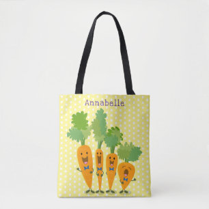 Cute singing carrot cartoon illustratie tote bag
