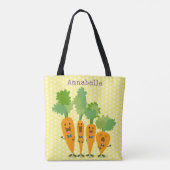 Cute singing carrot cartoon illustratie tote bag (Achterkant)