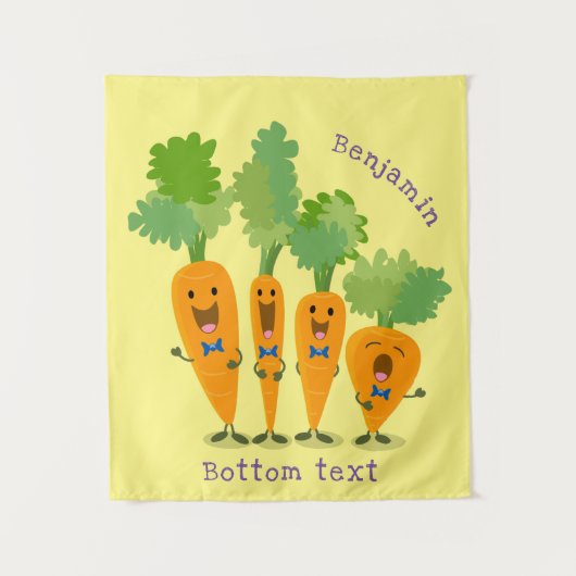 Cute singing carrot cartoon illustratie wandkleed (Voorkant)