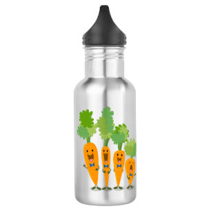 Cute singing carrot cartoon illustratie waterfles