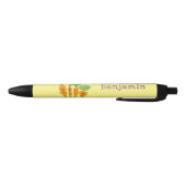 Cute singing carrot cartoon illustratie zwarte inkt pen (Bodem)
