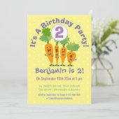 Cute singing carrots cartoon kaart (Staand voorkant)