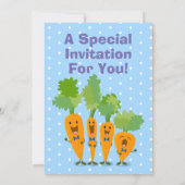 Cute singing carrots cartoon kaart (Achterkant)