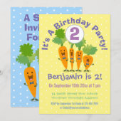 Cute singing carrots cartoon kaart (Voorkant / Achterkant)