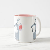 Cute Singing Cartoon Donkey Tweekleurige Koffiemok (Voorkant rechts)