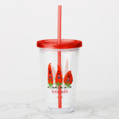 Cute-Singing chili peppers cartoon illustratie Acryl Drinkbeker (Voorkant)